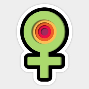 Colorful girl power flower design Sticker